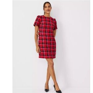 Ann Taylor Red and Black Checkered Mini Dress